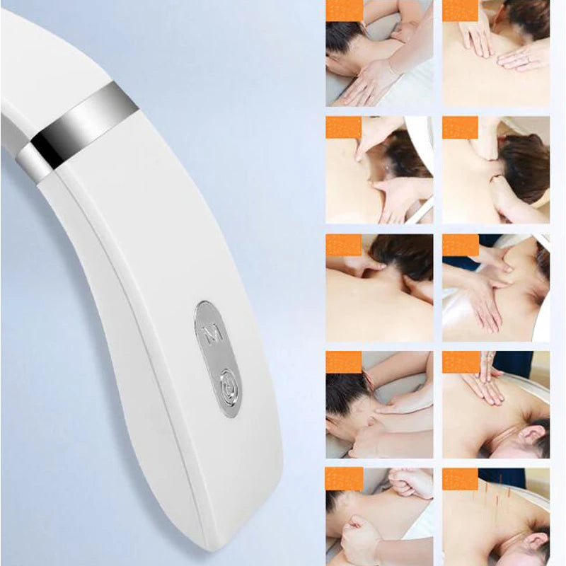 Massageador Cervical Portátil - Mini Massageador para Pescoço e Ombros com Pressão Quente